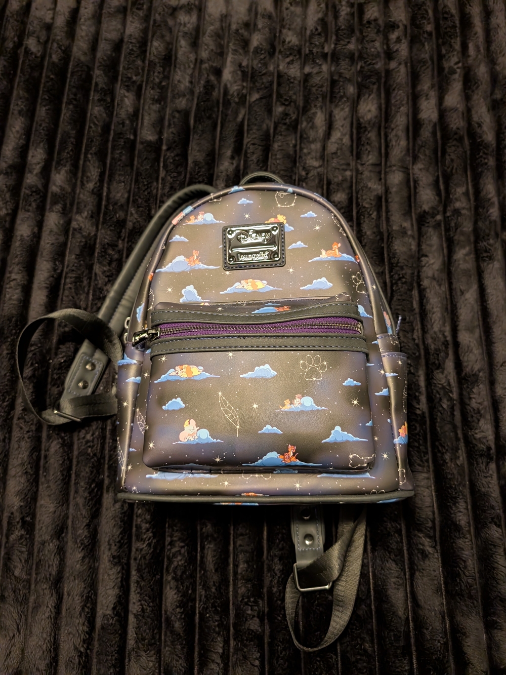 Loungefly Disney Characters Black Cloud Print Mini Backpack